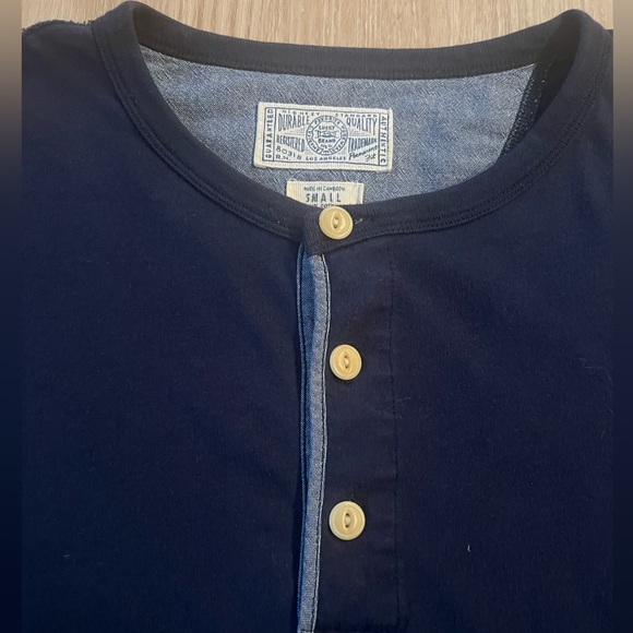 Lucky Brand | Men’s Navy Blue Button T-Shirt - Picture 3 of 6